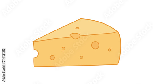 Simple vector illustration of a cheese wedge on white background