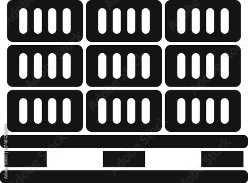 Cardboard boxes stacked and placed on a pallet, representing warehouse storage, logistics, and distribution