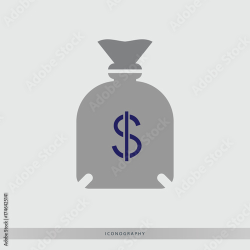 Secure your financial future with this bold moneybag icon, symbolizing wealth accumulation and investment success for your modern business materials