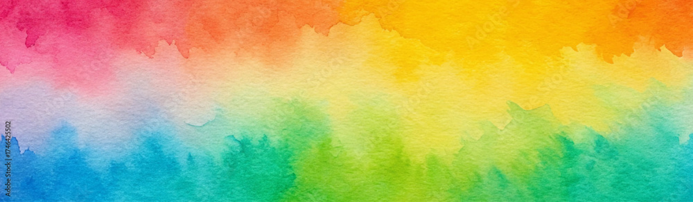 Obraz premium multicolor paint watercolor background on paper textured, Ink, paint, Closeup of the painting. Colorful abstract painting background. watercolor bleed and fringe with vibrant distressed grunge texture