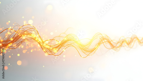 Alpha wave An abstract linework composition of neural pathways, golden alpha waves zig-zagging through the web, everything softly glowing and isolated(4)
