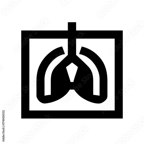 Illustration of lungs in xray, representing respiratory health, medical imaging, and diagnostic technology for healthcare professionals