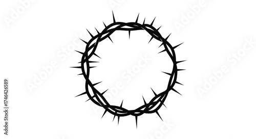 Symbolic crown of thorns religious icon representing sacrifice suffering and redemption in christianity silhouette