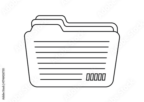 Minimalist line art illustration of a card index organizer, featuring alphabetic folders and office paperwork concept, ideal for business, documentation, data, and organization design themes.