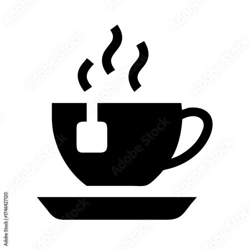 Vector art of cup of tea with teabag symbolizes relaxation, comfort, and a warm beverage represents a break, refreshment, and a moment of tranquility