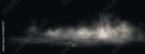 Realistic smoke and steam border. Vector background.