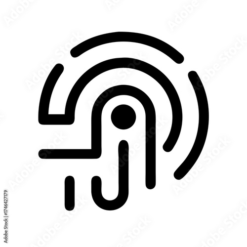 Vector art of fingerprint scan icon this graphic element represents biometric identification, security, and technology in a modern and minimalist design