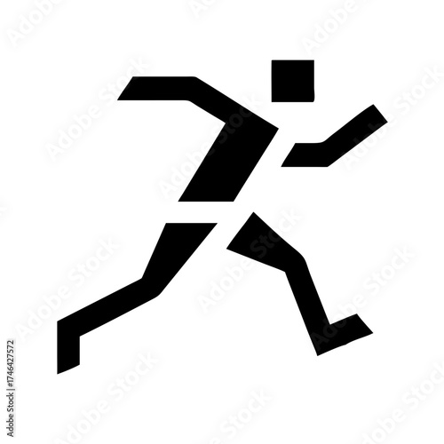 Vector art of running man icon symbolizes speed, motion, and activity represents a person in action, conveying energy and movement