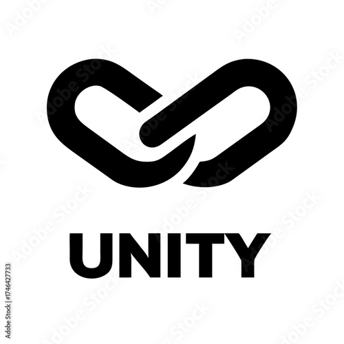 Vector art of unity icon symbol of connection, partnership, and collaboration represents strength, teamwork, and shared goals in a simple design