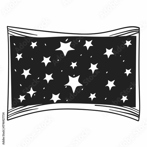 Vector art of whimsical star pattern on, perfect for celestialthemed designs, night sky illustrations, and magical decorations