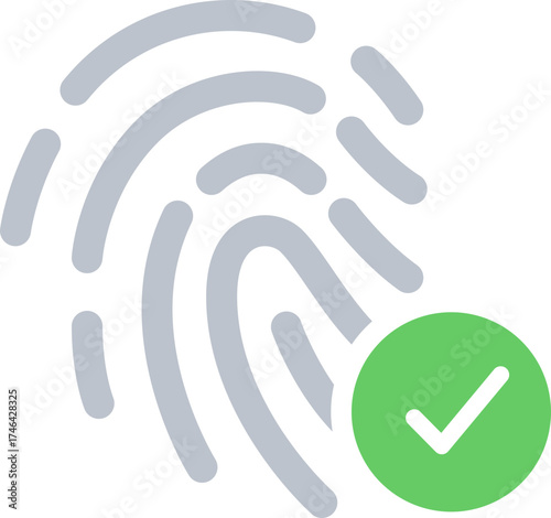 Biometric security fingerprints protection icon