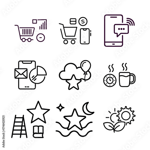 Collection of lifestyle icons perfect for business and personal blogs. Each icon is uniquely designed with outlines and is sure to fit your project