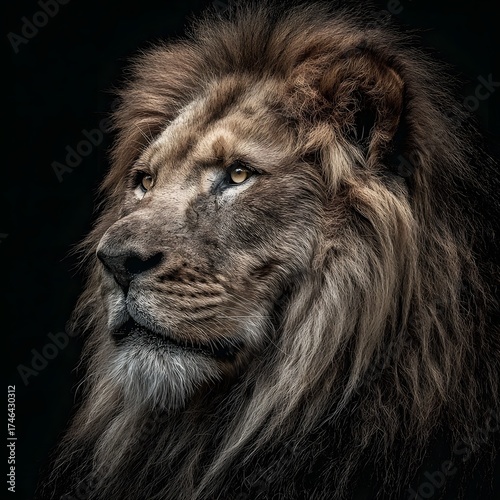 Majestic lion a powerful predator of the wild