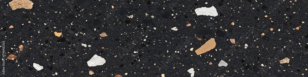 Fototapeta premium Elegant Black Terrazzo Design with Colorful Mosaic Stones for Unique Granite Textured Background
