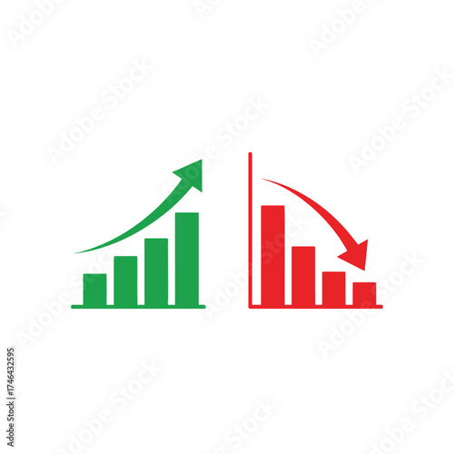 Stock market trends analysis financial charts diagram vector