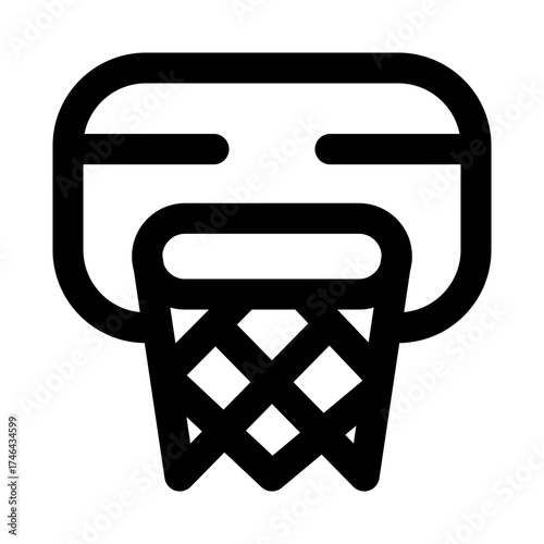 Dynamic flat basketball basket icon set for sports, competition, and active lifestyle