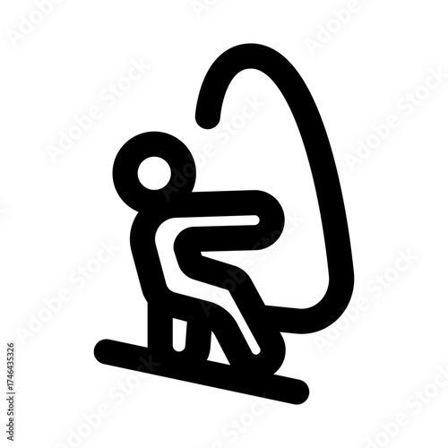 Vibrant minimal man surfing icon set for water sports, adventure, and lifestyle design