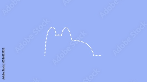 audio spectrum with cat lined figure on pastel blue background