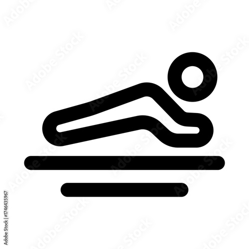 Innovative flat pushup plank icon set for strength training, fitness, and health design