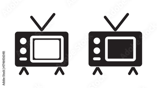 Tv icon set. television icon vector. tv icon flat vector icon. television sign and symbol. Tv icon set. television icon , retro tv icon