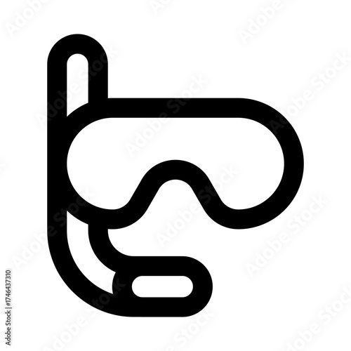 Diving Snorkel And Mask vibrant icon set for water sports, adventure, and safety design projects
