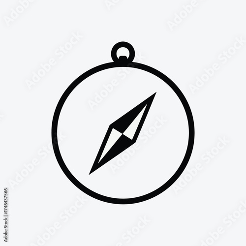 Vector illustration of simple compass for navigation and direction