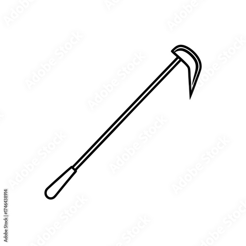 Illustration of a weeding hoe tool on transparent background