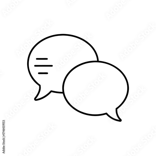 Two overlapping speech bubbles icon on transparent background