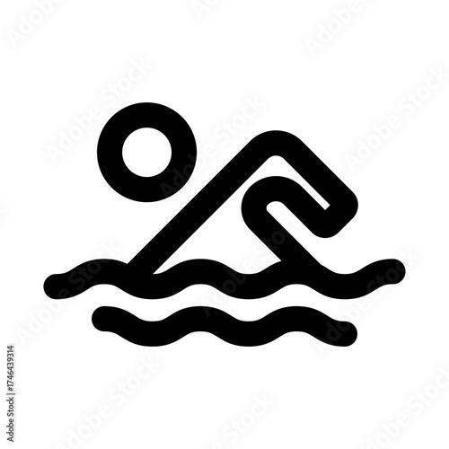 Swimming modern icon for professional and creative aquatic sports and fitness projects