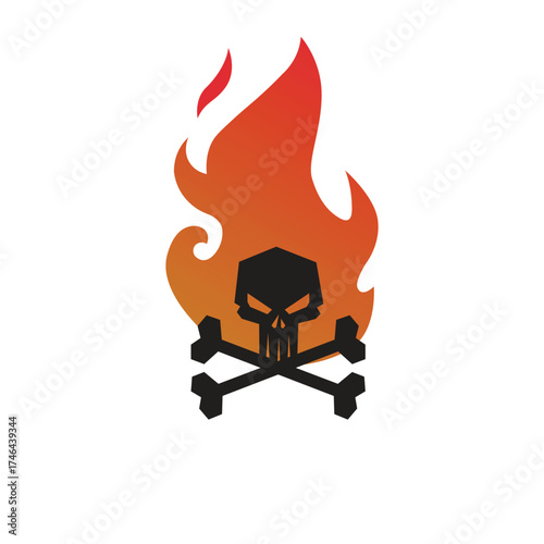Skull crossbones vector pirate icon halloween symbol template