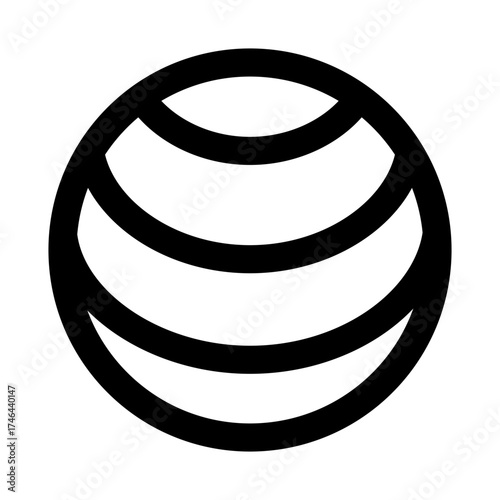 Yoga Ball minimal icon for modern and professional wellness and fitness design projects