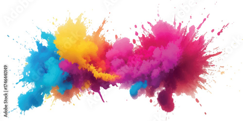Abstract blue watercolor stain splash blot vector illustration on white background