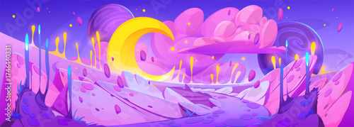 Fantasy pink planet surface