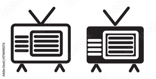 Tv icon set. television icon vector. tv icon flat vector icon. television sign and symbol. Tv icon set. television icon , retro tv icon