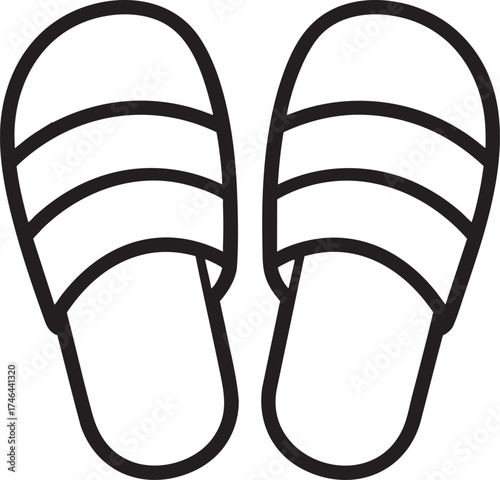 Indoor Slippers Silhouette | Black Vector Illustration Artwork
