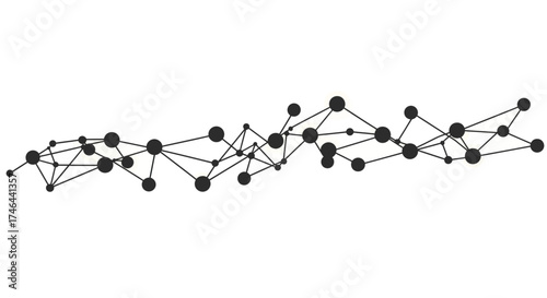 Abstract network of connected nodes and lines on a white background