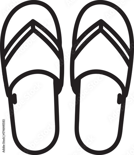 Indoor Slippers Silhouette | Black Vector Illustration Artwork