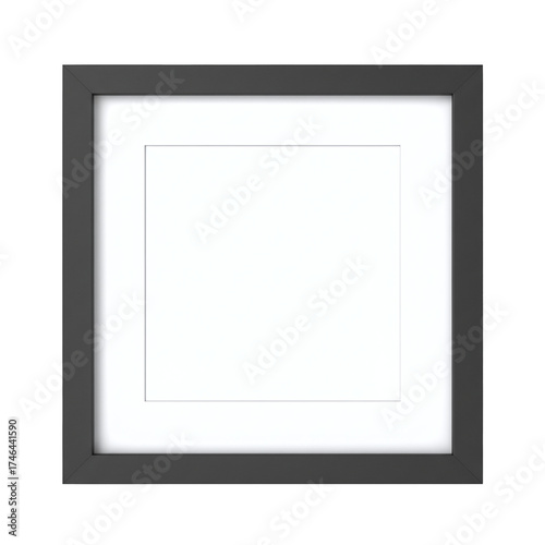Canvas Print Modern square black photo frame with white matting