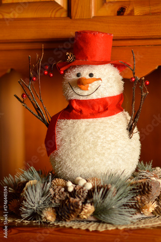 cute snowman Christmas figurines close up