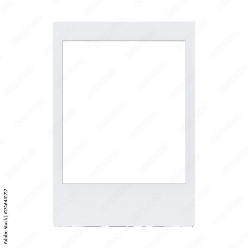 Fototapeta premium Vertical blank instant photo frame with torn corner