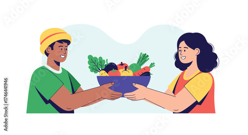 Sharing a healthy bowl of fresh fruits and vegetables is a great way to promote well-being.