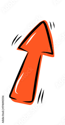 Color Arrow point sign bright color hand drawing icon