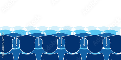 Silhouette of Graduates in Caps and Gowns