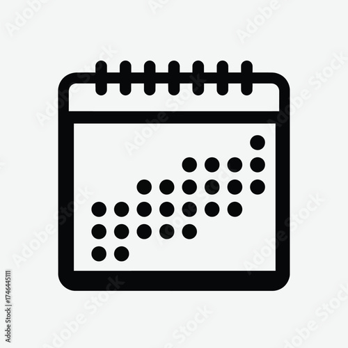 Vector illustration of black calendar icon for website and app design