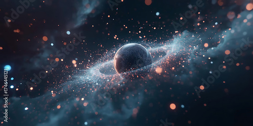 Orbiting Silence in a Nebula Glow