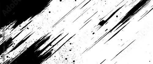 Vector abstract style black grange ink and brushes design