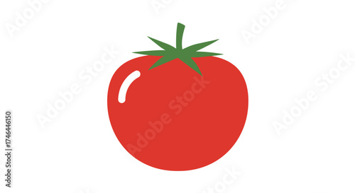 Vibrant red tomato illustration on white background for creative designs