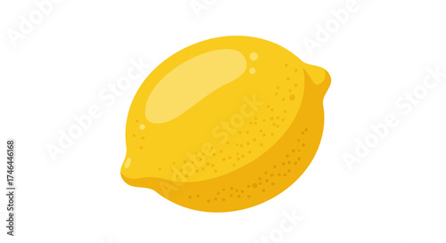 Vibrant yellow lemon illustration isolated on white background
