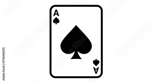 Ace of spades card isolated on white background for design elements
