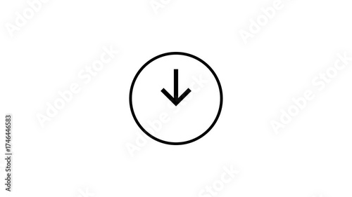 Black and blue download icon animation video. Animated arrow, cloud, folder, file, animated arrow, downloading icon in circle 4k animation on white background